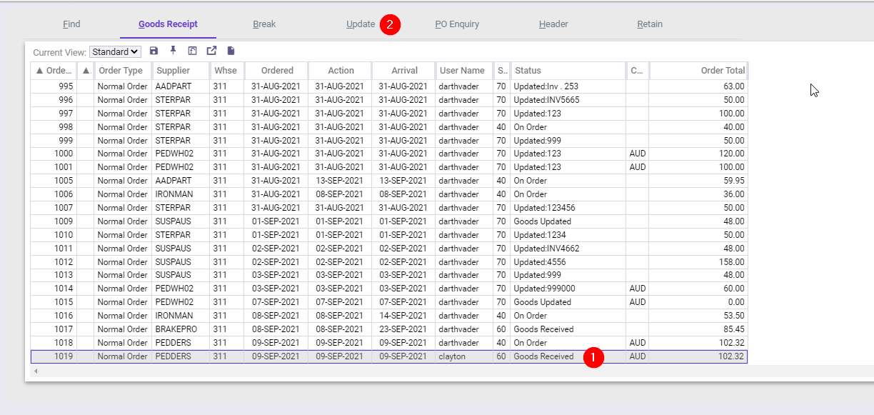 Graphical user interface, application, tableDescription automatically generated